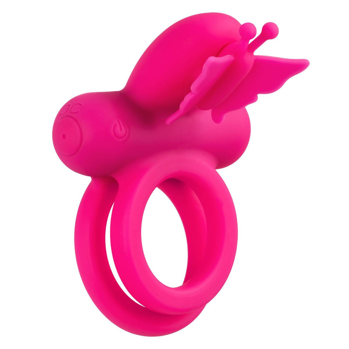 Silicone Rechargeable Dual Butterfly Ring - Pink CalExotics