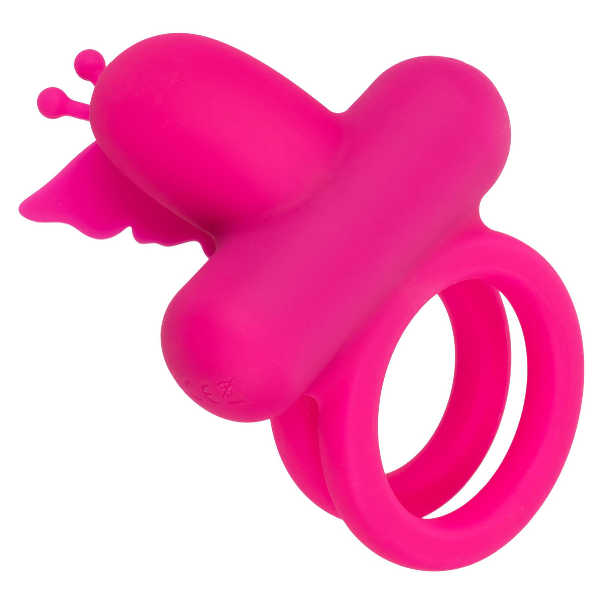 Silicone Rechargeable Dual Butterfly Ring - Pink CalExotics