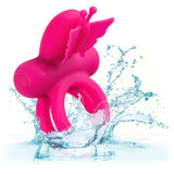 Silicone Rechargeable Dual Butterfly Ring - Pink CalExotics