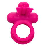 Silicone Rechargeable Dual Butterfly Ring - Pink CalExotics