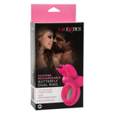 Silicone Rechargeable Dual Butterfly Ring - Pink CalExotics