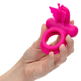 Silicone Rechargeable Dual Butterfly Ring - Pink CalExotics