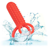 Silicone Rechargeable Vertical Dual Enhancer - Red CalExotics