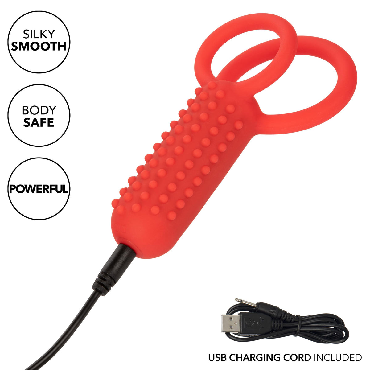 Silicone Rechargeable Vertical Dual Enhancer - Red CalExotics