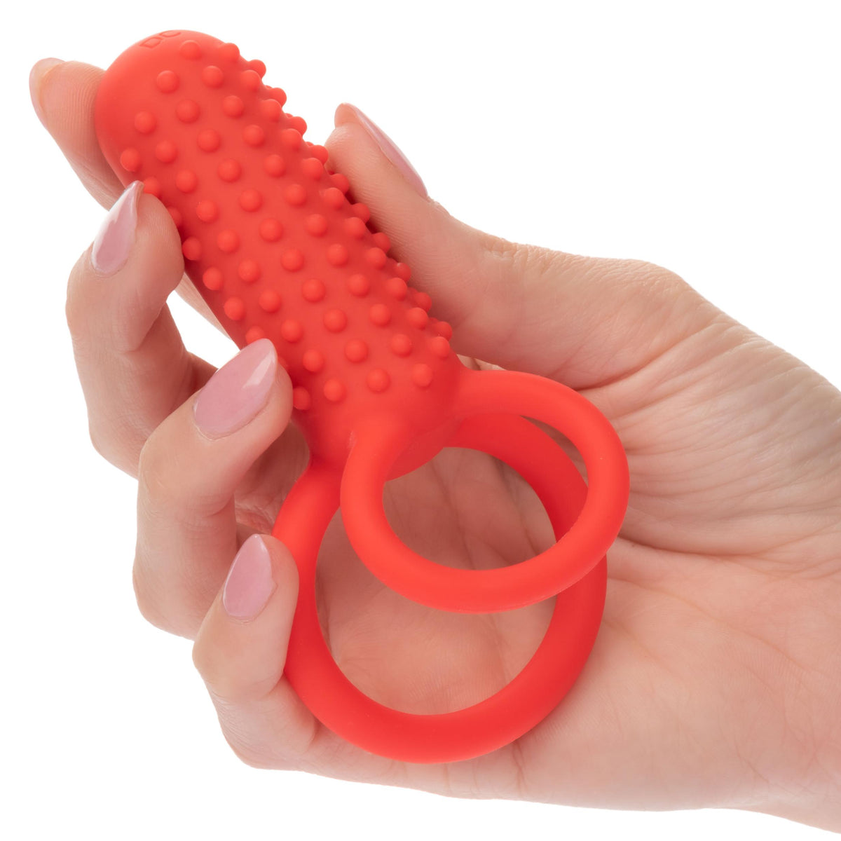 Silicone Rechargeable Vertical Dual Enhancer - Red CalExotics