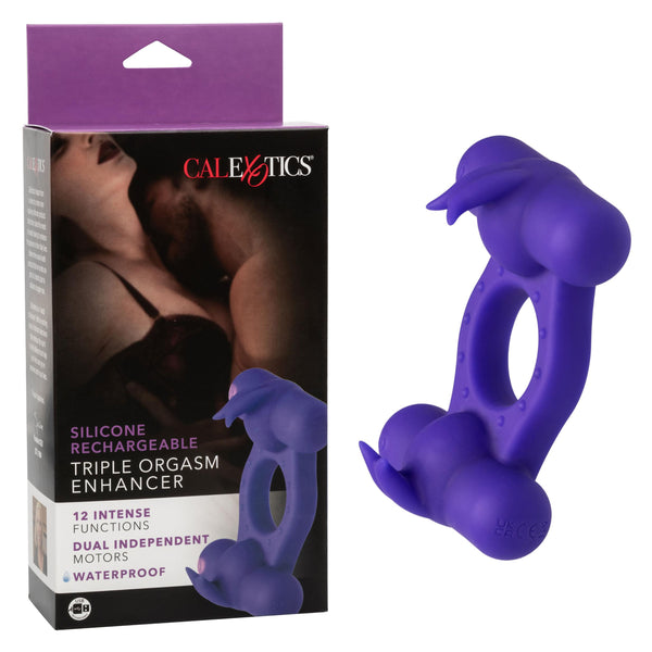 Silicone Rechargeable Triple Orgasm Enhancer -  Purple CalExotics