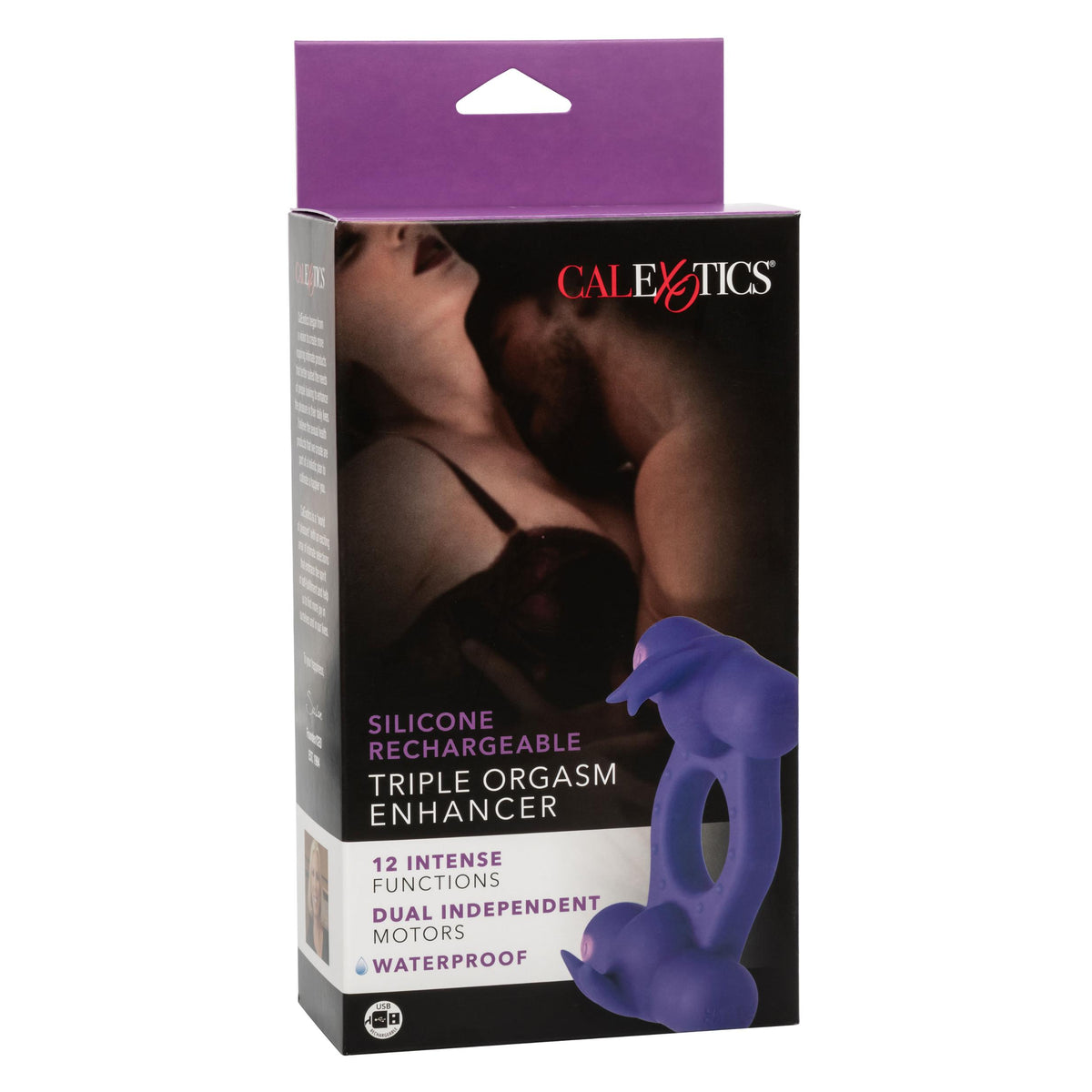 Silicone Rechargeable Triple Orgasm Enhancer -  Purple CalExotics