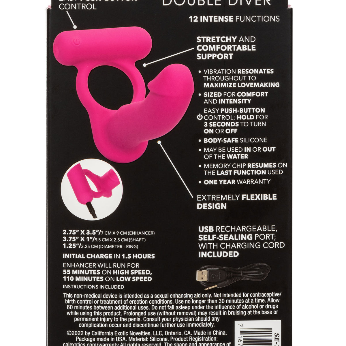 Silicone Rechargeable Double Diver - Pink CalExotics