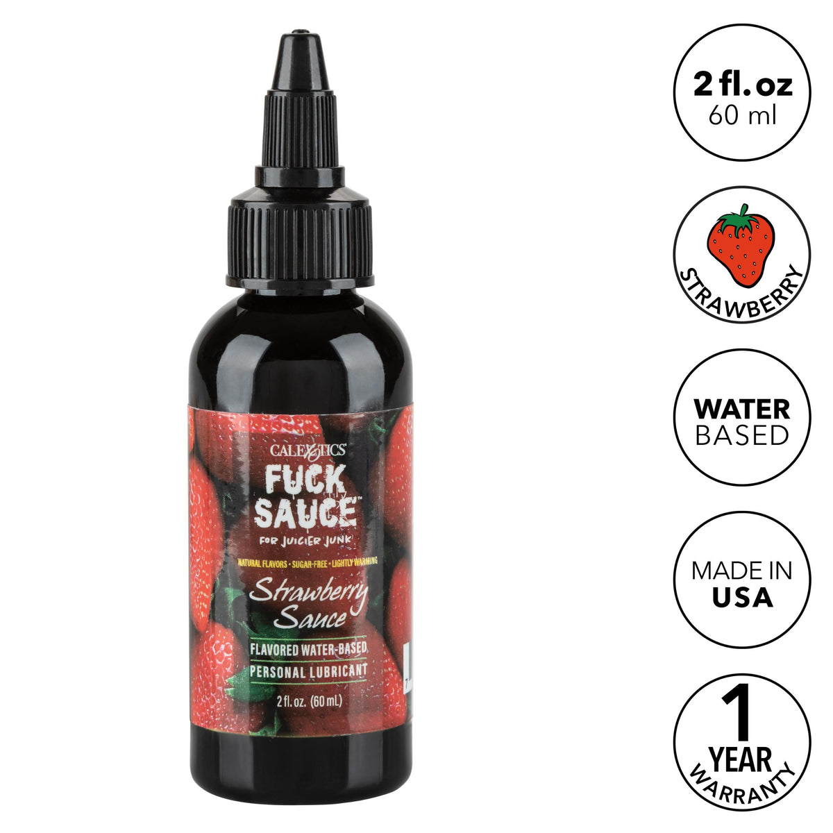 Fuck Sauce Flavored Water-Based Personal  Lubricant - Strawberry - 2 Fl. Oz. CalExotics