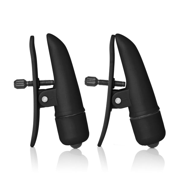 Nipple Play Nipplettes Vibrating Nipple  Clamps - Black CalExotics