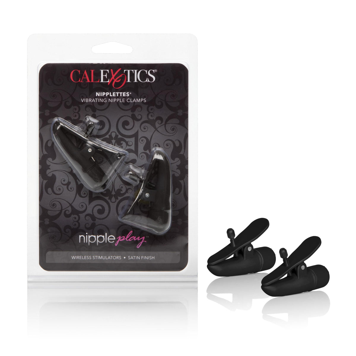 Nipple Play Nipplettes Vibrating Nipple  Clamps - Black CalExotics