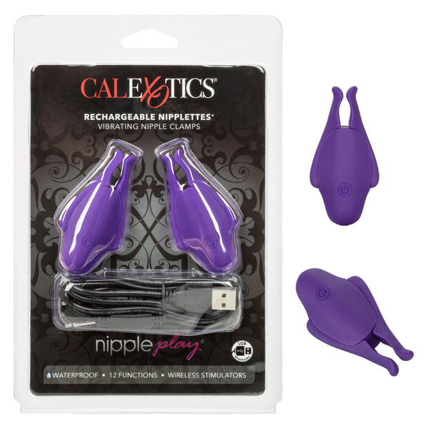 Nipple Play Rechargeable Nipplettes - Purple CalExotics