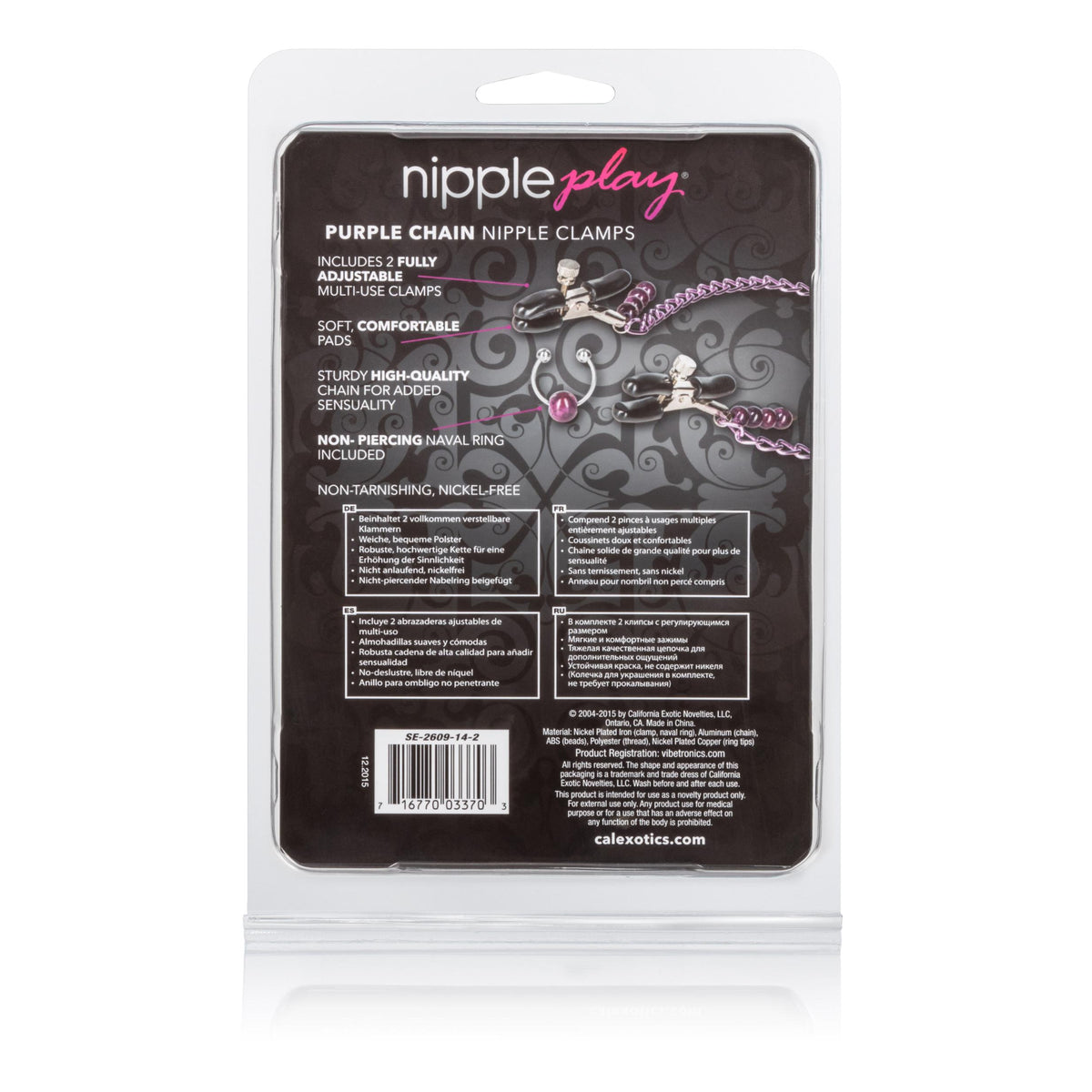 Purple Chain Nipple Clamps CalExotics