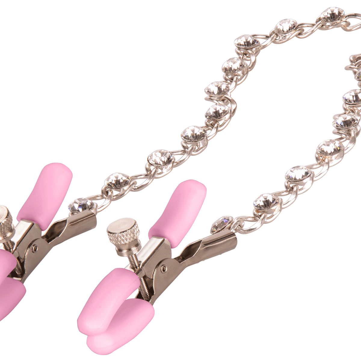 Nipple Play Crystal Chain Nipple Clamps - Pink CalExotics