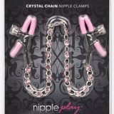 Nipple Play Crystal Chain Nipple Clamps - Pink CalExotics