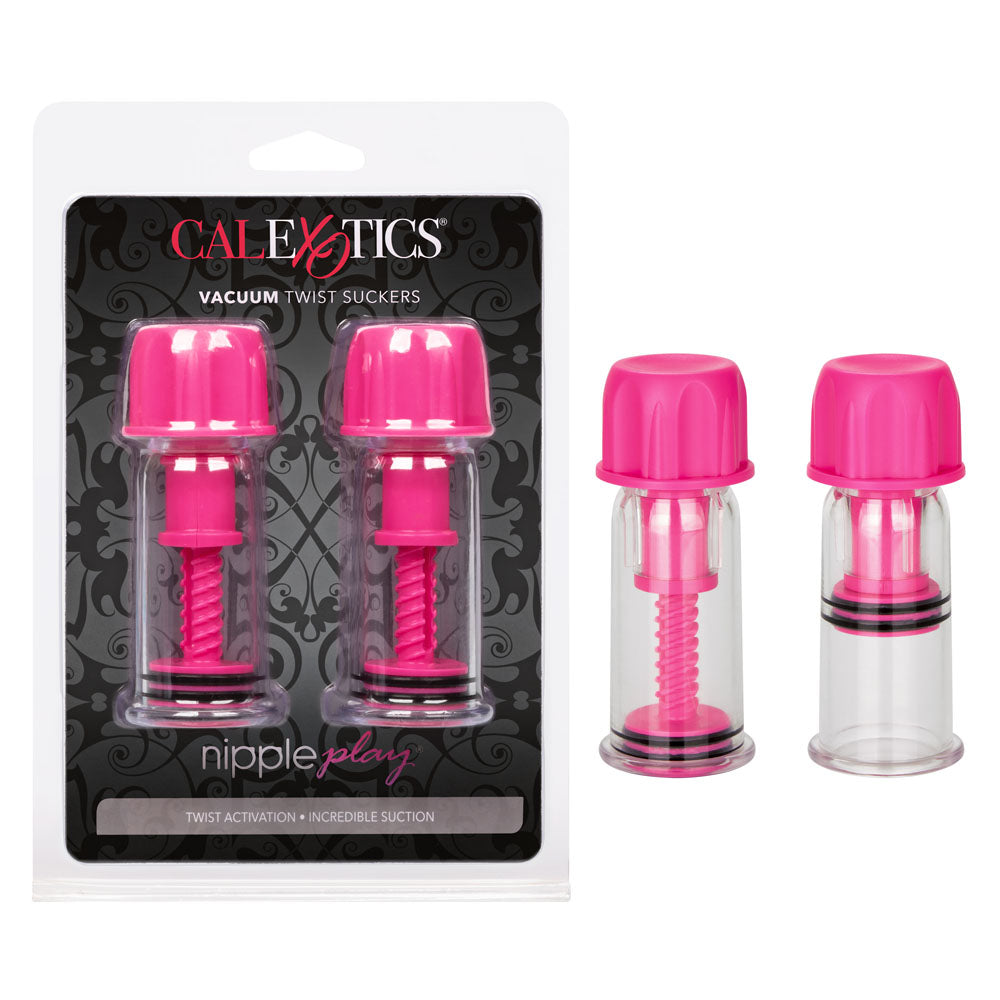 Nipple Play Vacuum Twist Suckers - Pink CalExotics