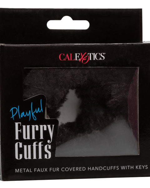 Playful Furry Cuffs - Black CalExotics