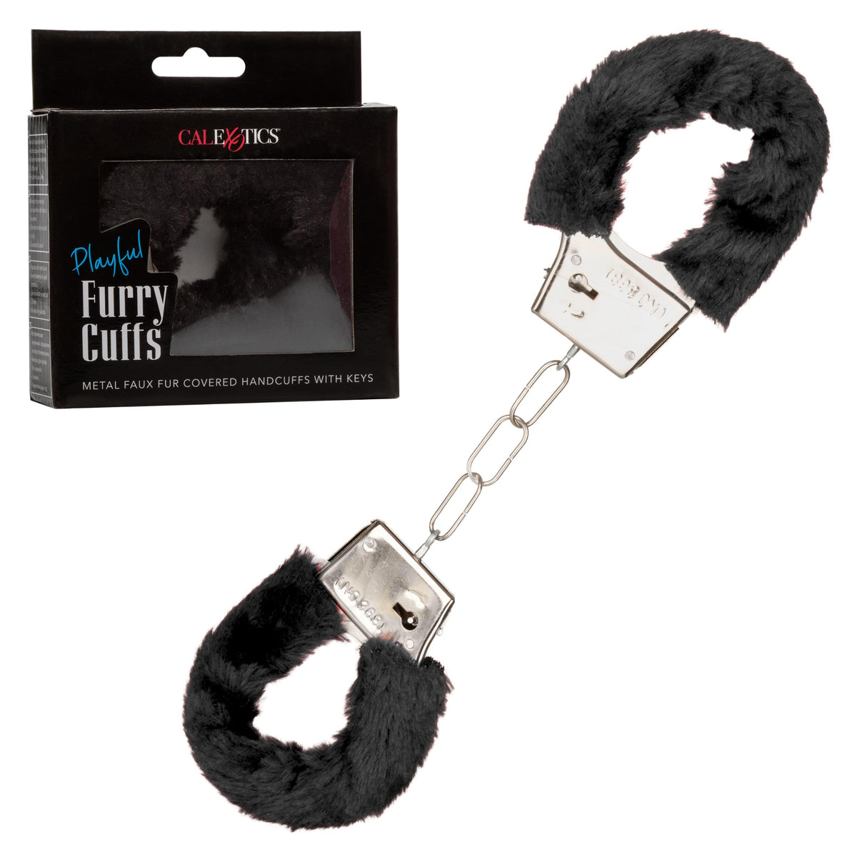 Playful Furry Cuffs - Black CalExotics