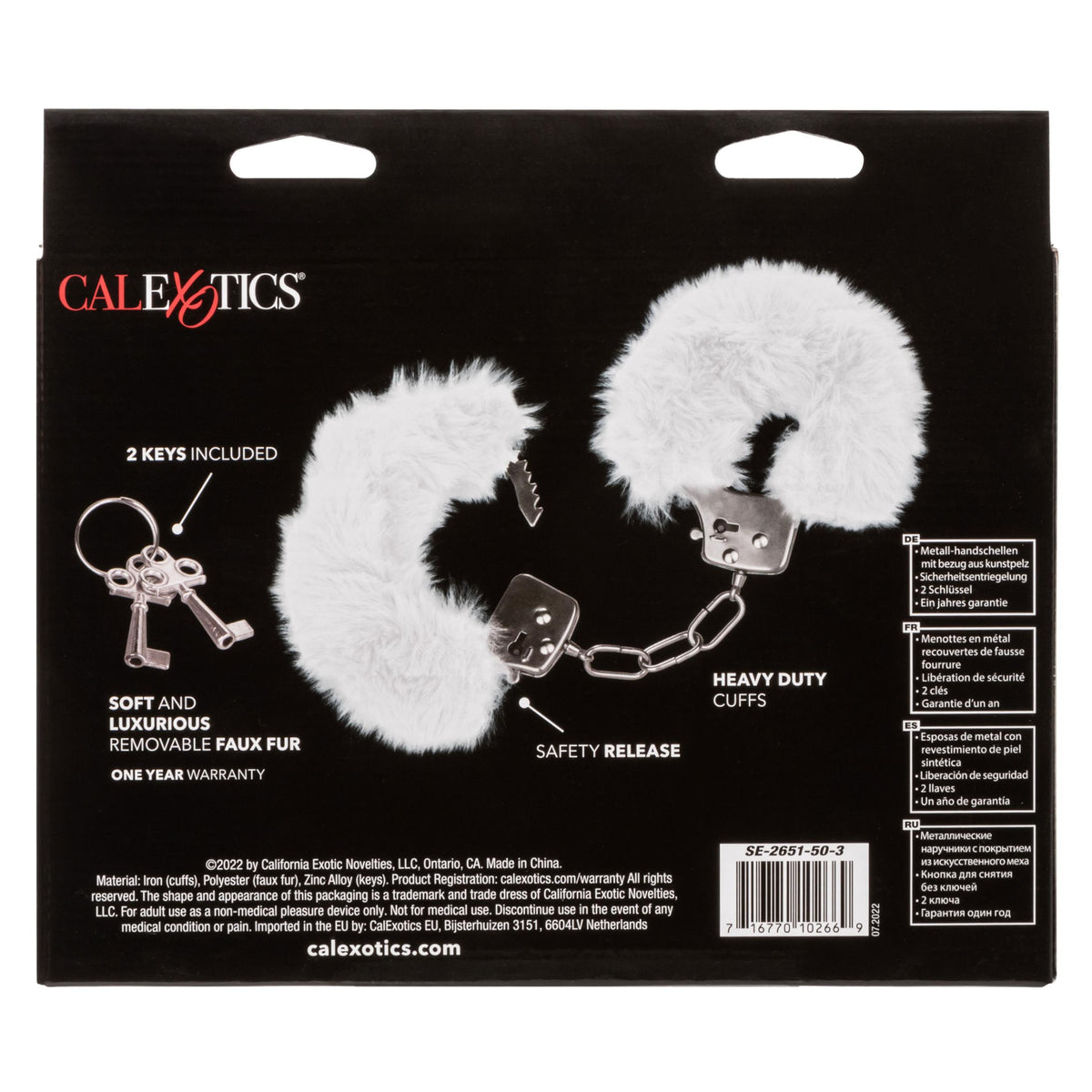 Ultra Fluffy Furry Cuffs - White CalExotics