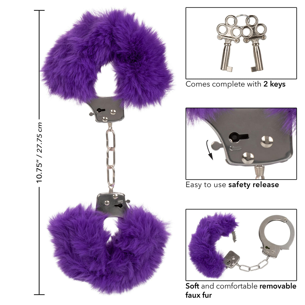 Ultra Fluffy Furry Cuffs - Purple CalExotics