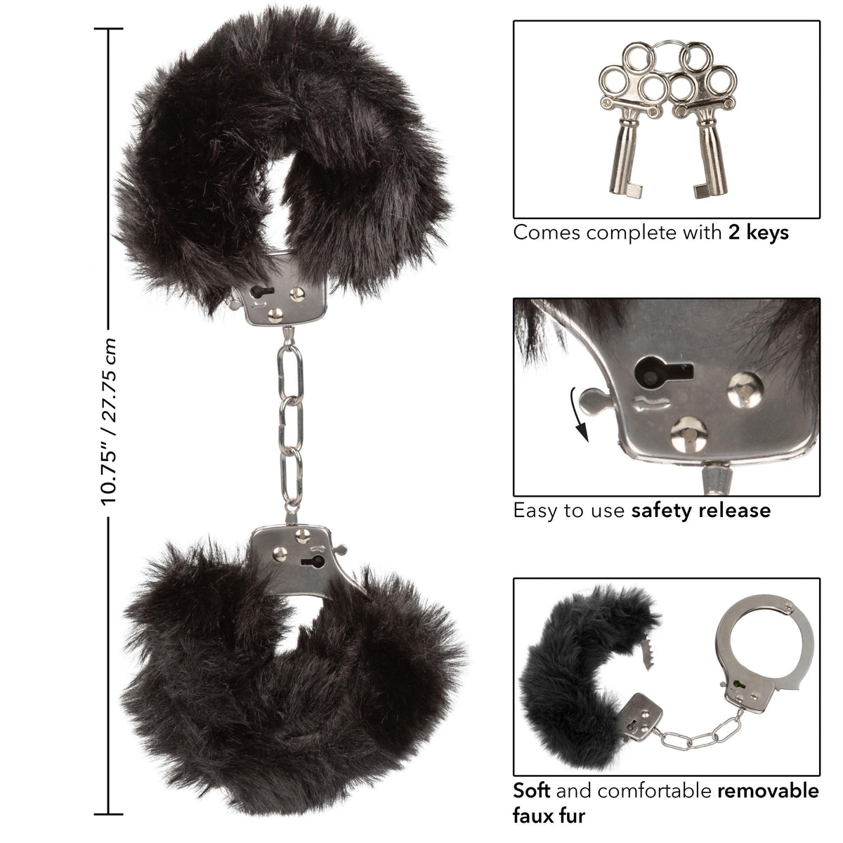 Ultra Fluffy Furry Cuffs - Black CalExotics