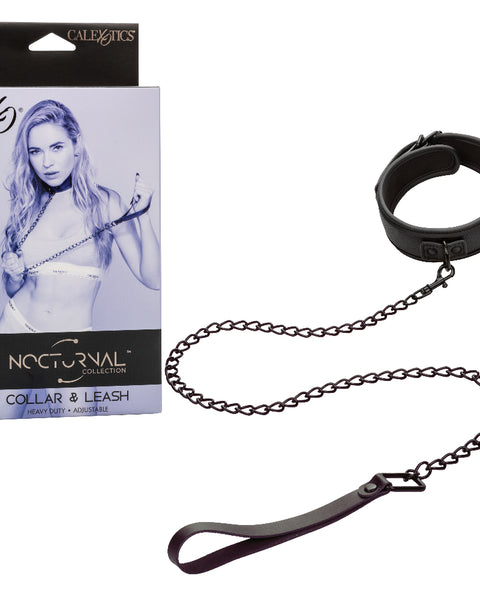 Nocturnal Collection  Collar and Leash - Black CalExotics