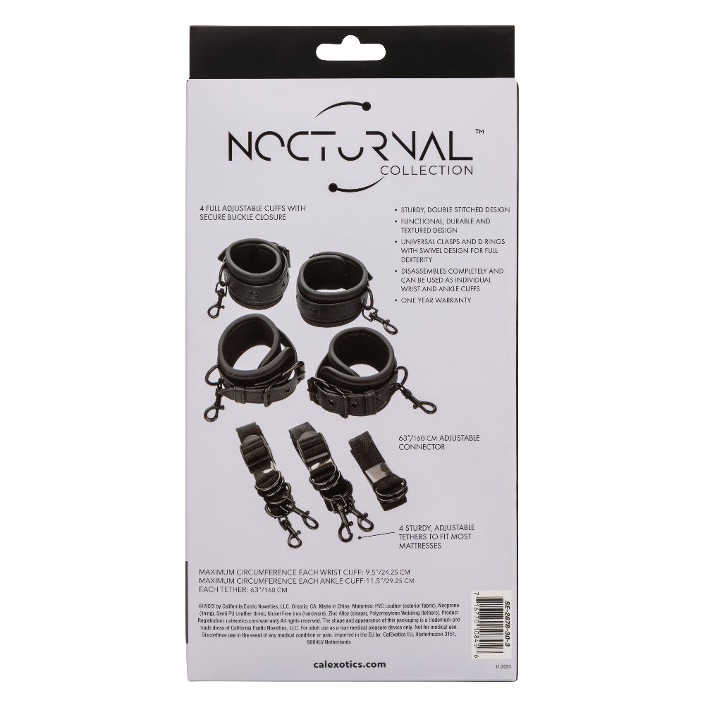 Nocturnal Collection Bed Restraints - Black CalExotics