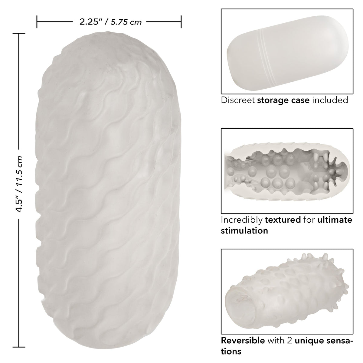 Boundless Reversible Nubby Stroker - Clear CalExotics