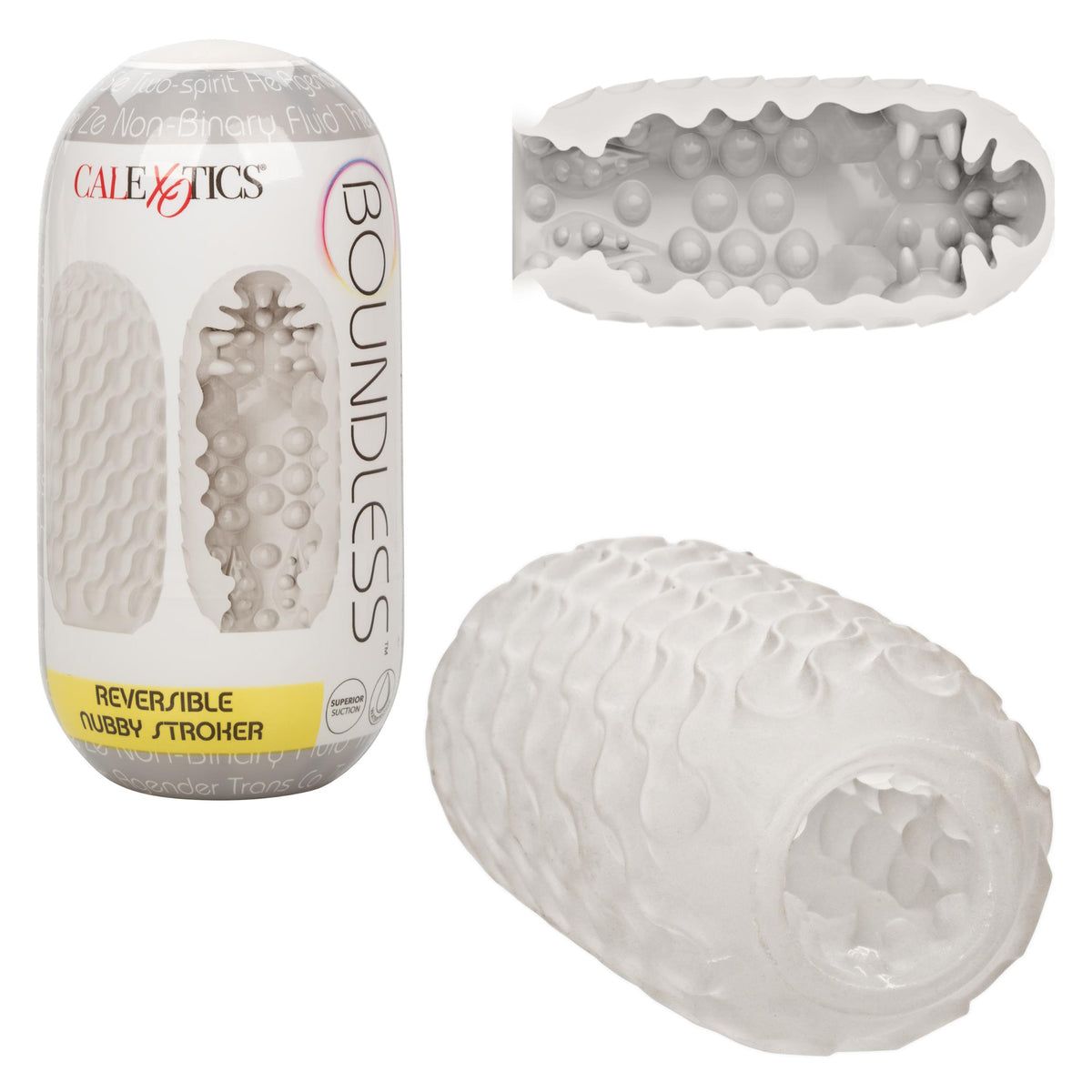 Boundless Reversible Nubby Stroker - Clear CalExotics