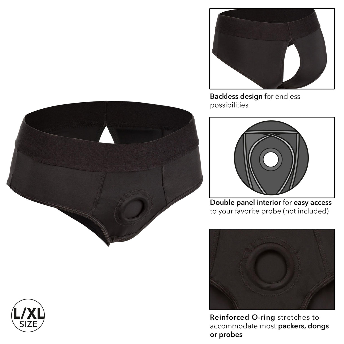 Boundless Backless Brief - L/xl - Black CalExotics