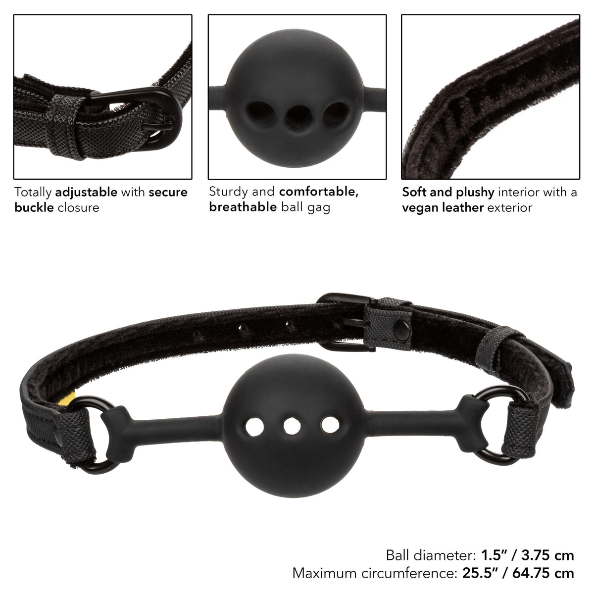 Boundless Breathable Ball Gag - Black CalExotics