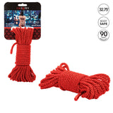 Scandal BDSM Rope 32.75ft/ 10m - Red CalExotics