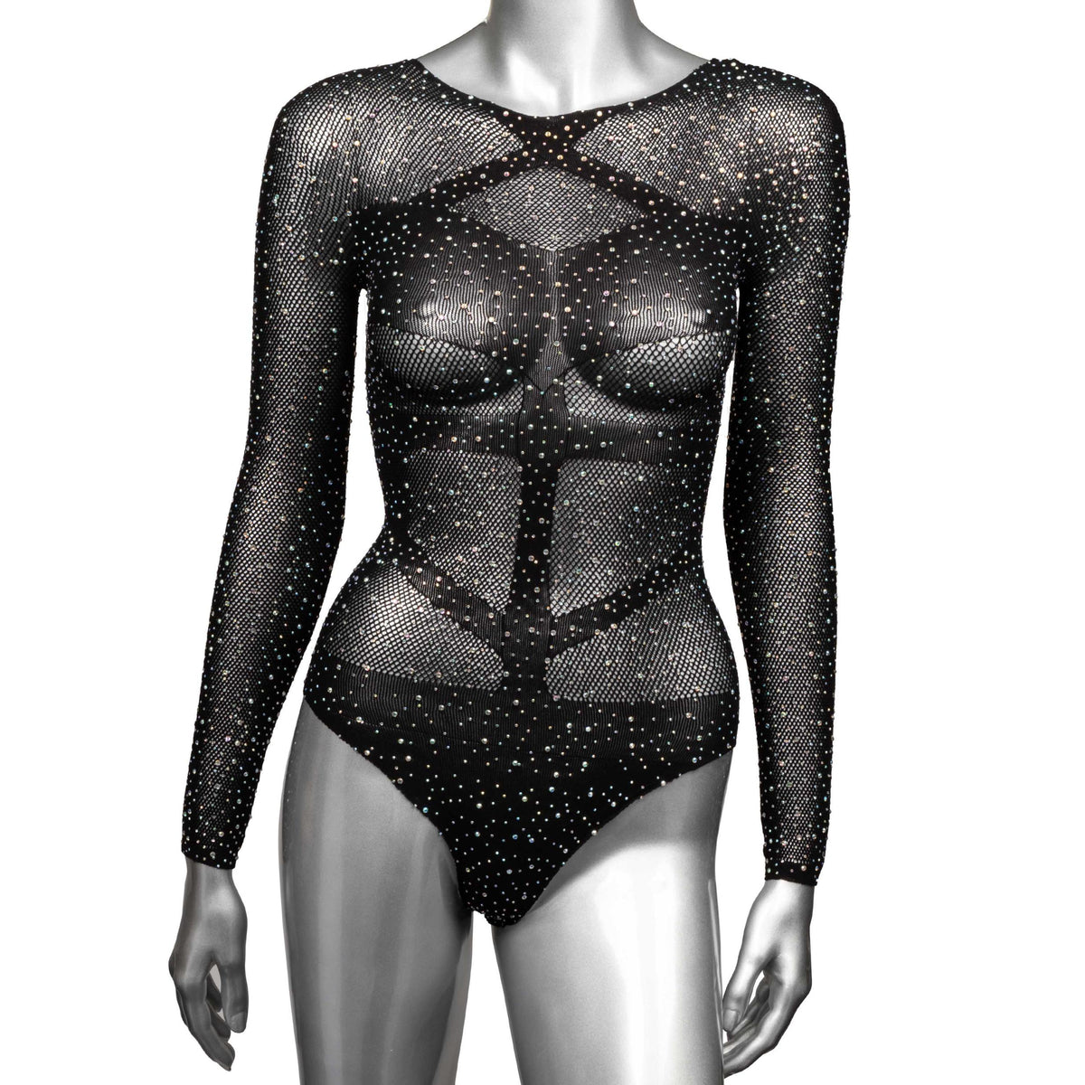 Radiance Long Sleeve Body Suit - Queen - Black CalExotics