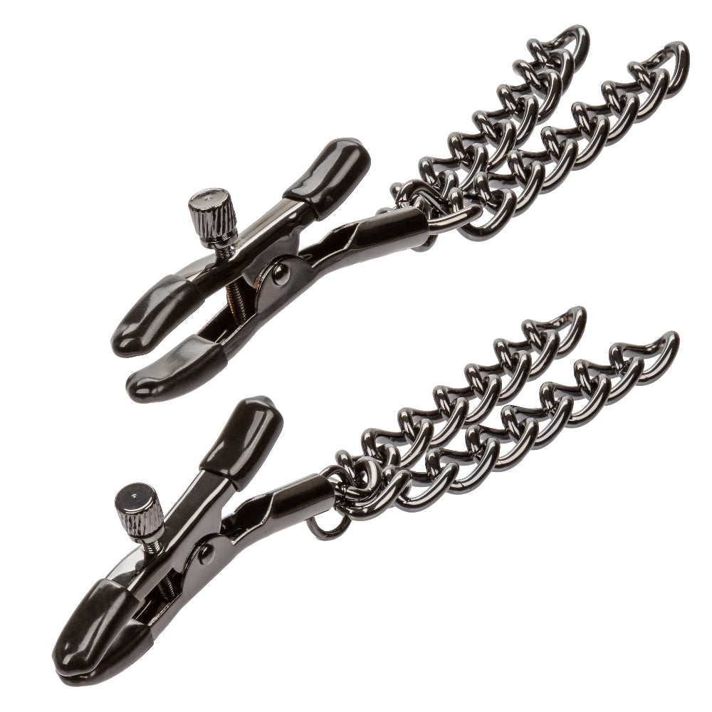 Euphoria Collection Chain Nipple Clamps - Black CalExotics