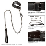 Euphoria Collection Collar With Chain Leash -  Black CalExotics