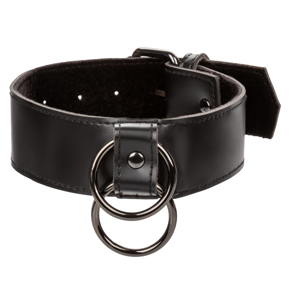 Euphoria Collection Collar With Chain Leash -  Black CalExotics