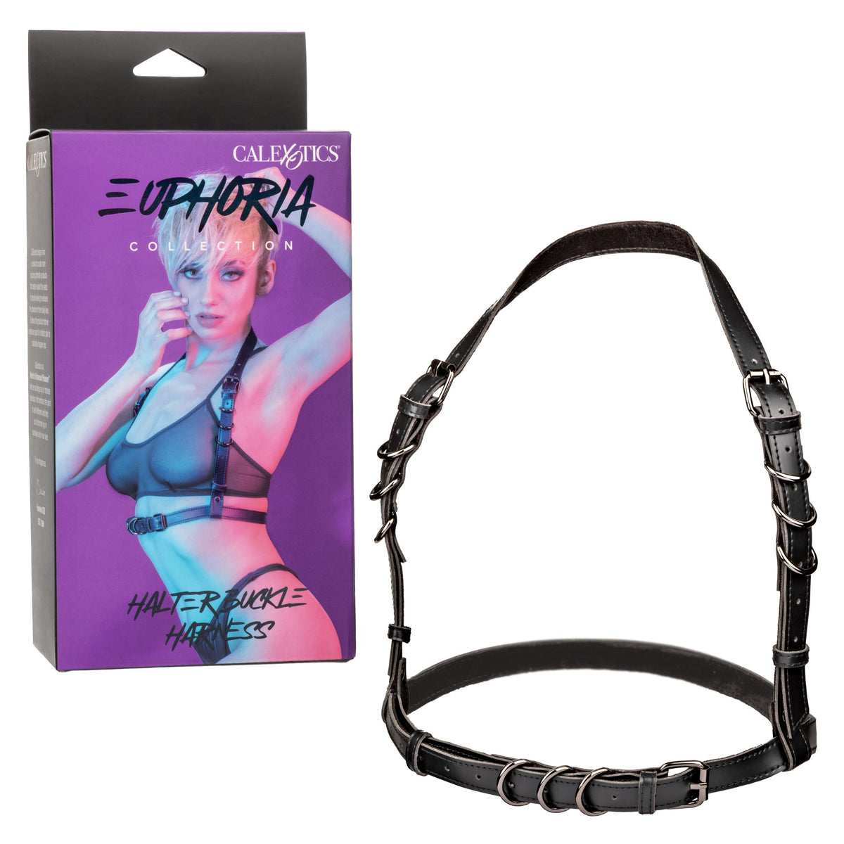 Euphoria Collection Halter Buckle Harness - Black CalExotics