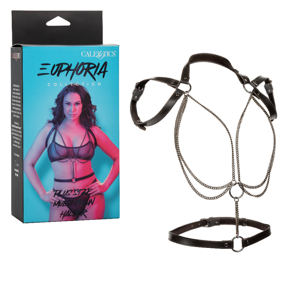 Euphoria Collection Plus Size Multi Chain Halter - Black CalExotics