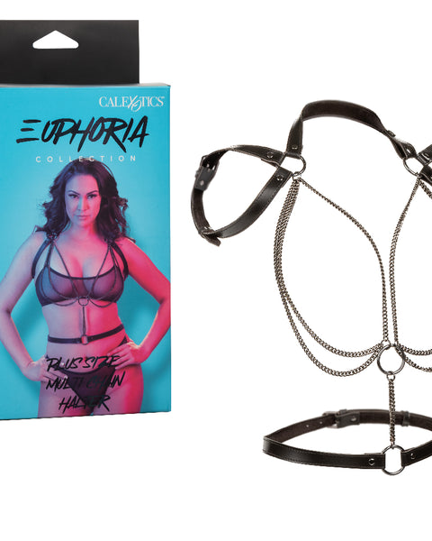 Euphoria Collection Plus Size Multi Chain Halter - Black CalExotics