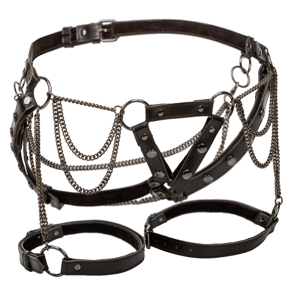 Euphoria Collection Thigh Harness With Chains -  Black CalExotics