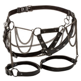 Euphoria Collection Plus Size Thigh Harness With  Chains - Black CalExotics