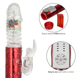 Naughty Bits Cumball Machine Thrusting Jack  Rabbit Vibrator - Red CalExotics