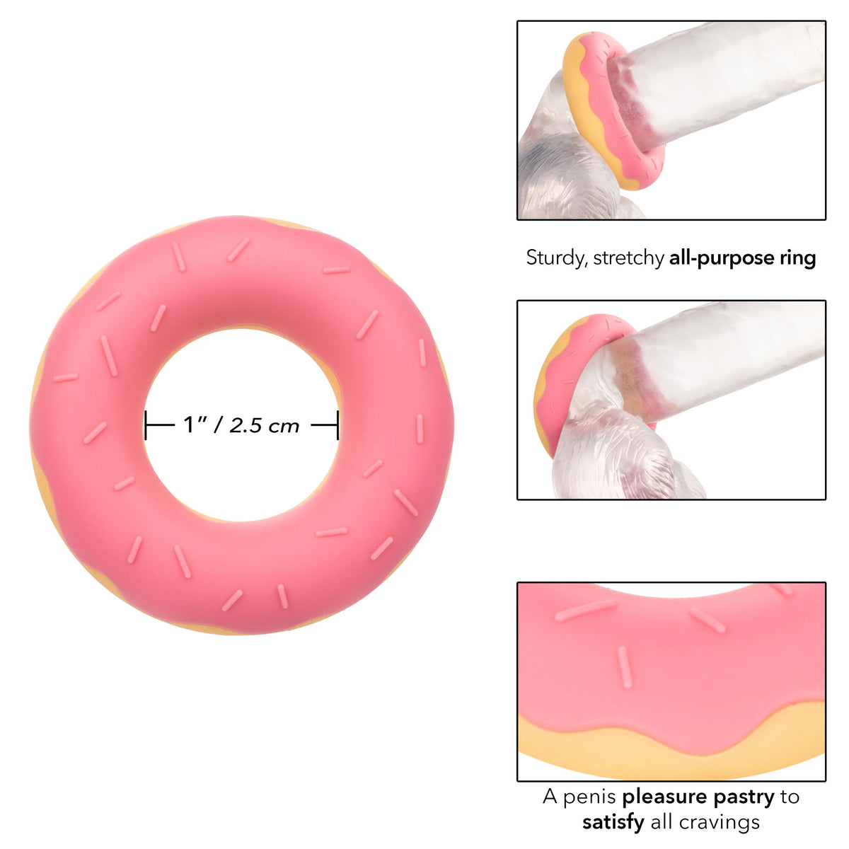 Naughty Bits Dickin Donuts Silicone Donut Cock  Ring - Pink CalExotics