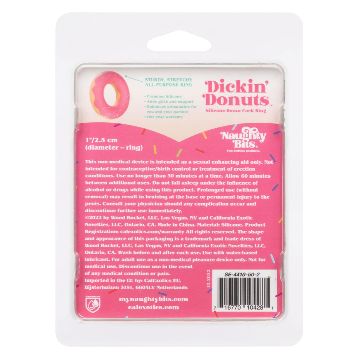 Naughty Bits Dickin Donuts Silicone Donut Cock  Ring - Pink CalExotics