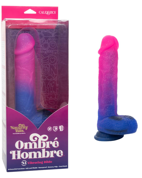 Naughty Bits Ombre Hombre XL Vibrating Dildo -  -  Pink/purple CalExotics