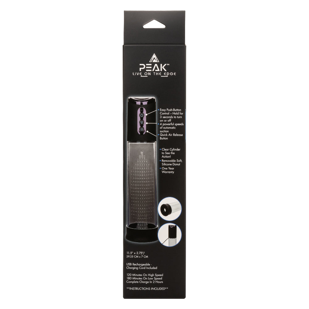 Peak Rechargeable Pump - Black/clear CalExotics