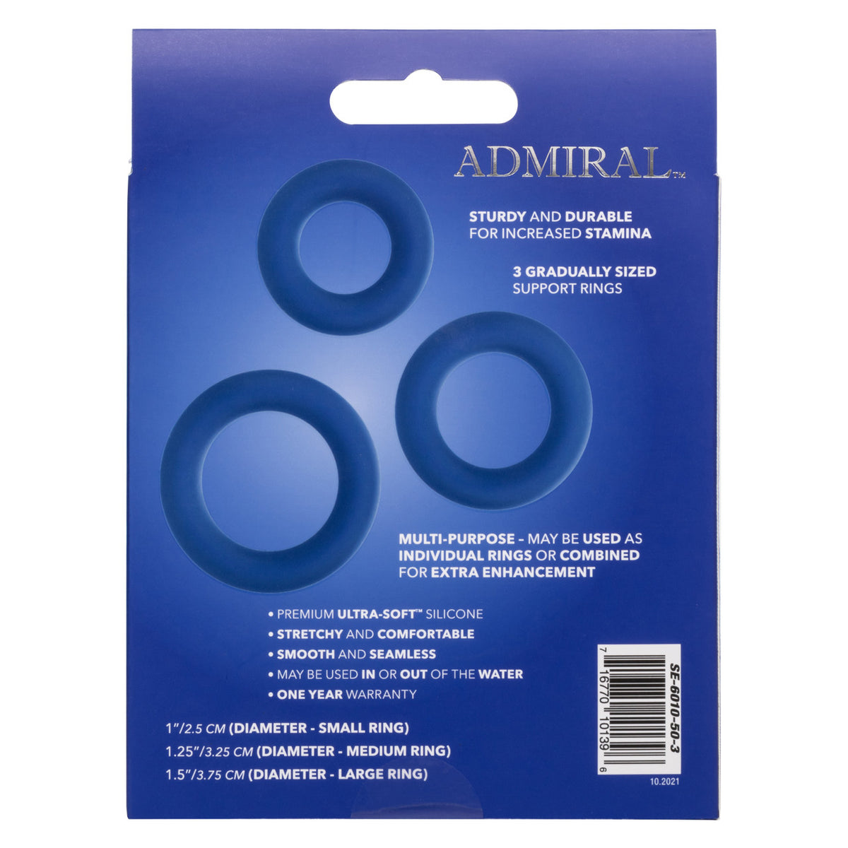 Admiral Universal Cock Ring Set - Blue CalExotics