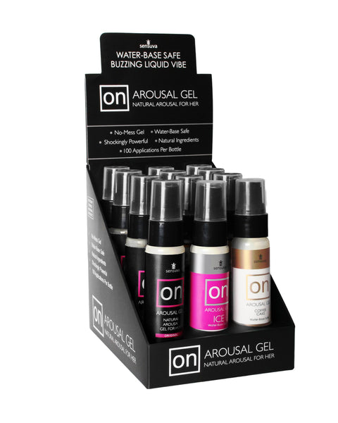 On Arousal Gels - 12 Piece Display With Tester Sensuva