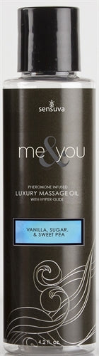 Me and You Massage Oil - Vanilla Sugar and Sweet Pea - 4.2 Oz. Sensuva