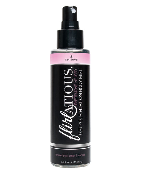 Flirtatious Pheromone Infused Body Mist - Vanilla, Sugar, & Sweet Pea - 4.2 fl.oz / 125 ml Sensuva